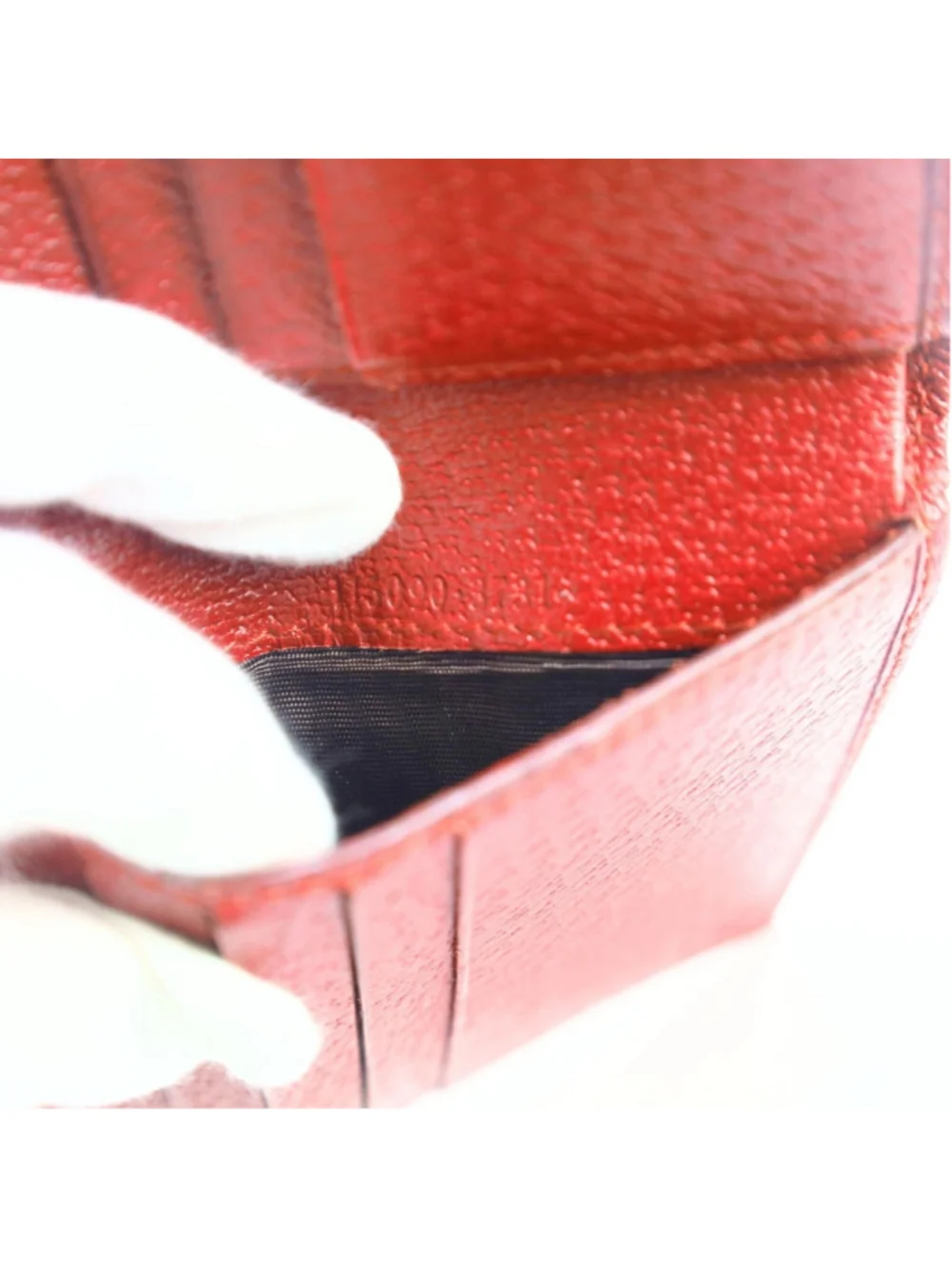 Gucci GG mono Flap Canvas/Leather Red Women Wallet Vintage - Picture 15 of 16